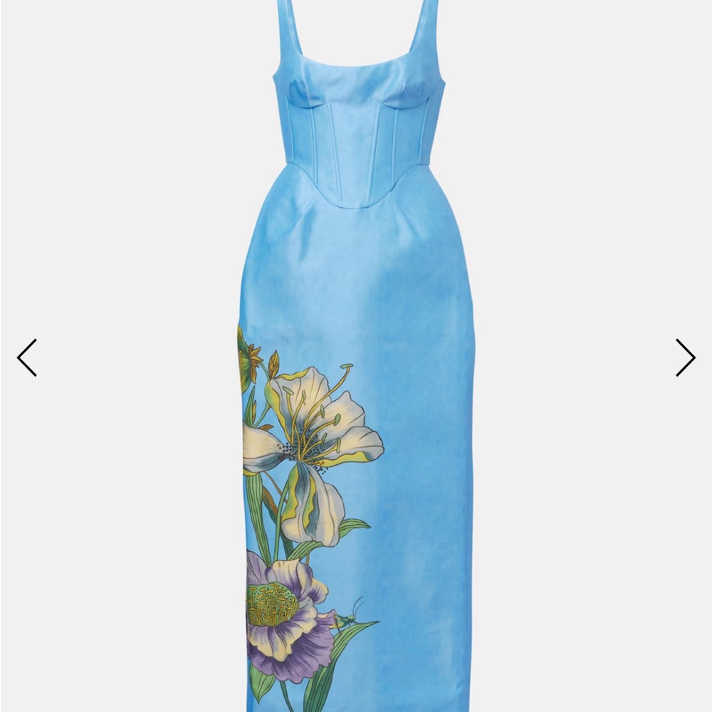 ISO - IN SEARCH OF - Alemais Sky Blue Floral Midi Dress